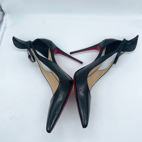 Christian Louboutin Black leather Mascara 100mm ankle strap pumps 41 - Picture 7 of 12